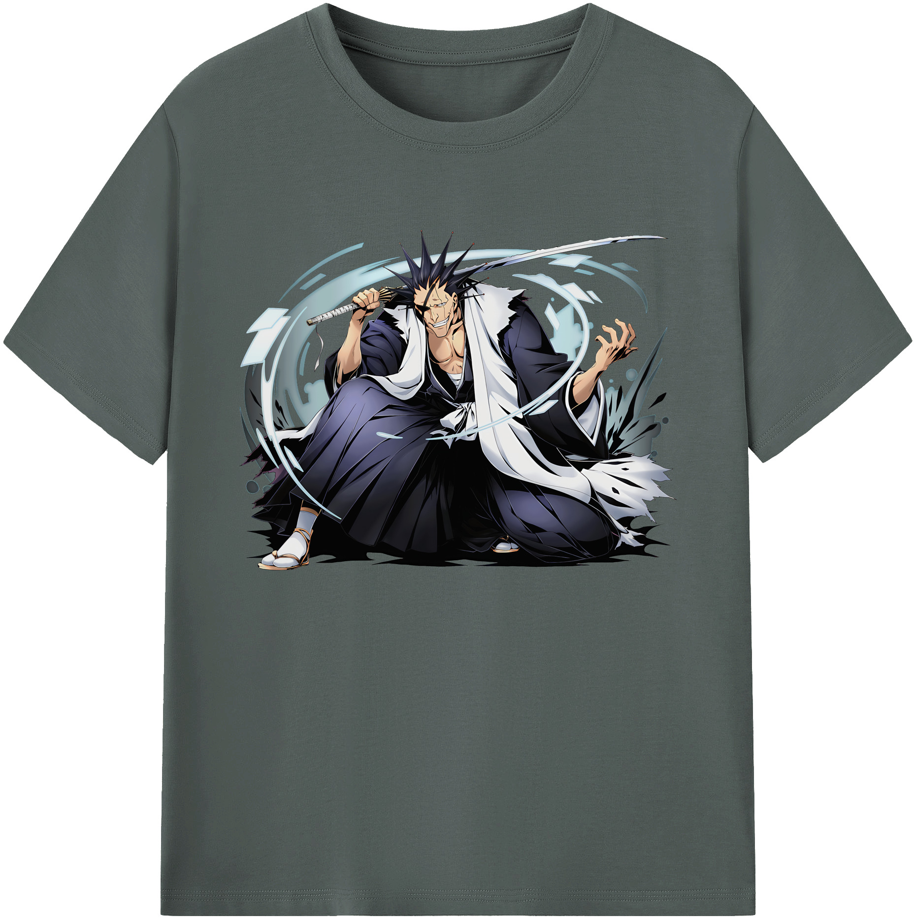 （画像用） ブリーチ ざらき けんぱち BLEACH Zaraki Kenpachi 綿100％ メンズ半袖Tシャツ｜肌触りやわらか＆通気性